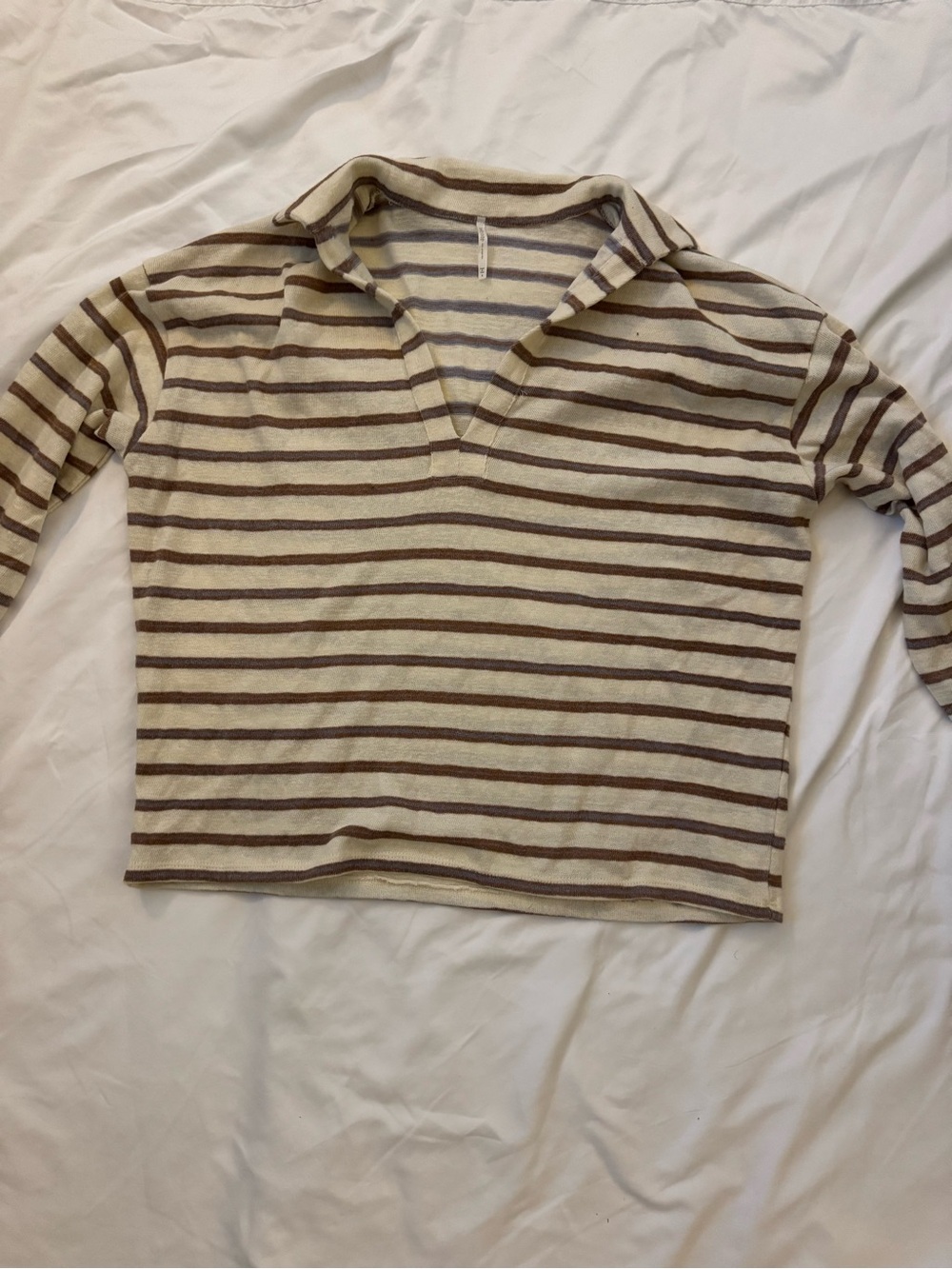 Hello Nite Brown and Blue Striped Sweater